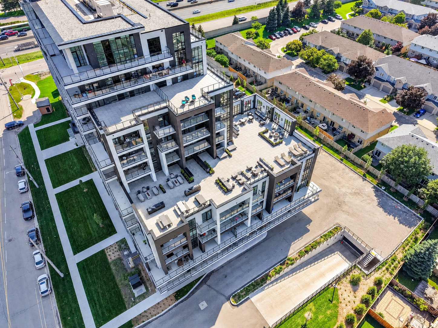 Aerial View of Modern Rooftop Terraces